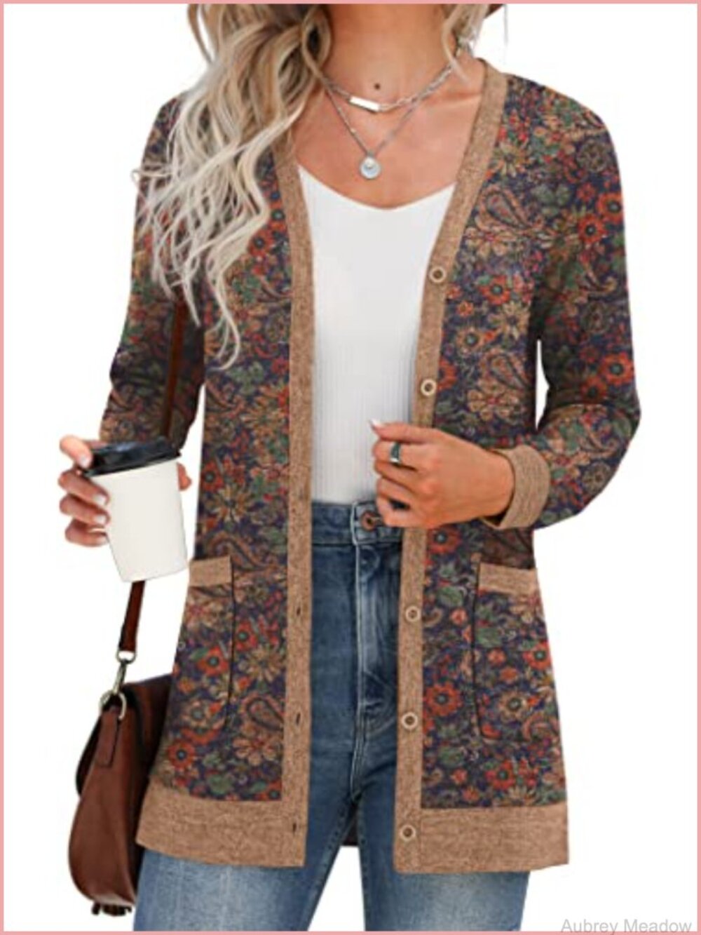 Women's Long Sleeve Open Front Ribbed Knit Cardigan Button Down Lightweight